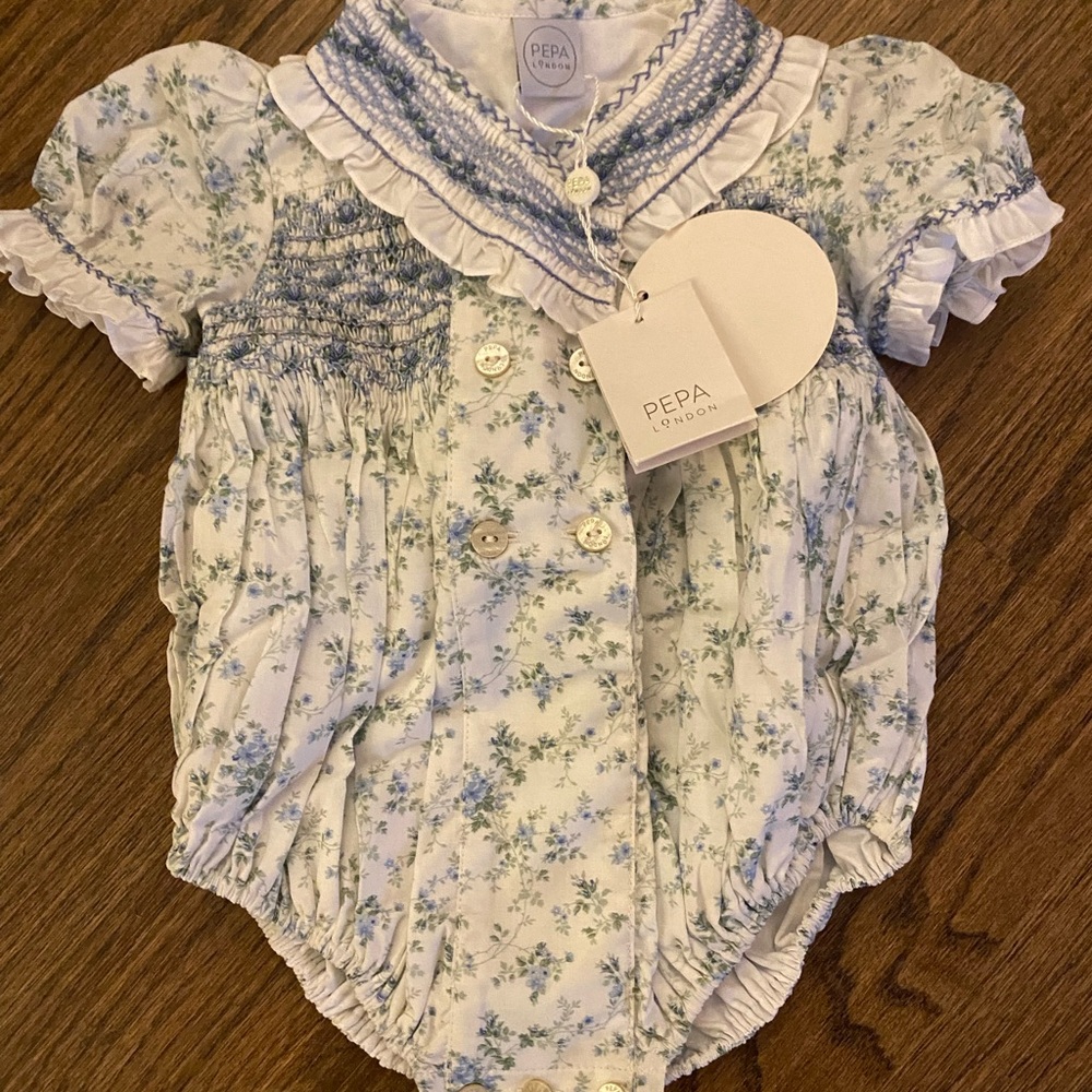 Pepa & Co. Blue Floral Kids Formal Dress